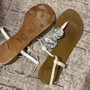 K.Jacques White Sandals with Silver Detail